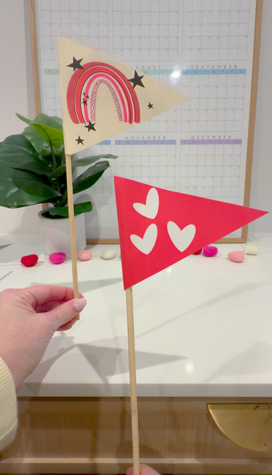 Valentine Basket Banner Flags