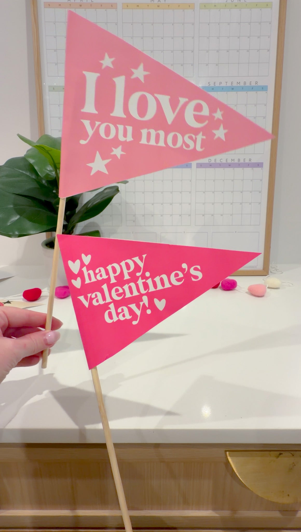 Valentine Basket Banner Flags