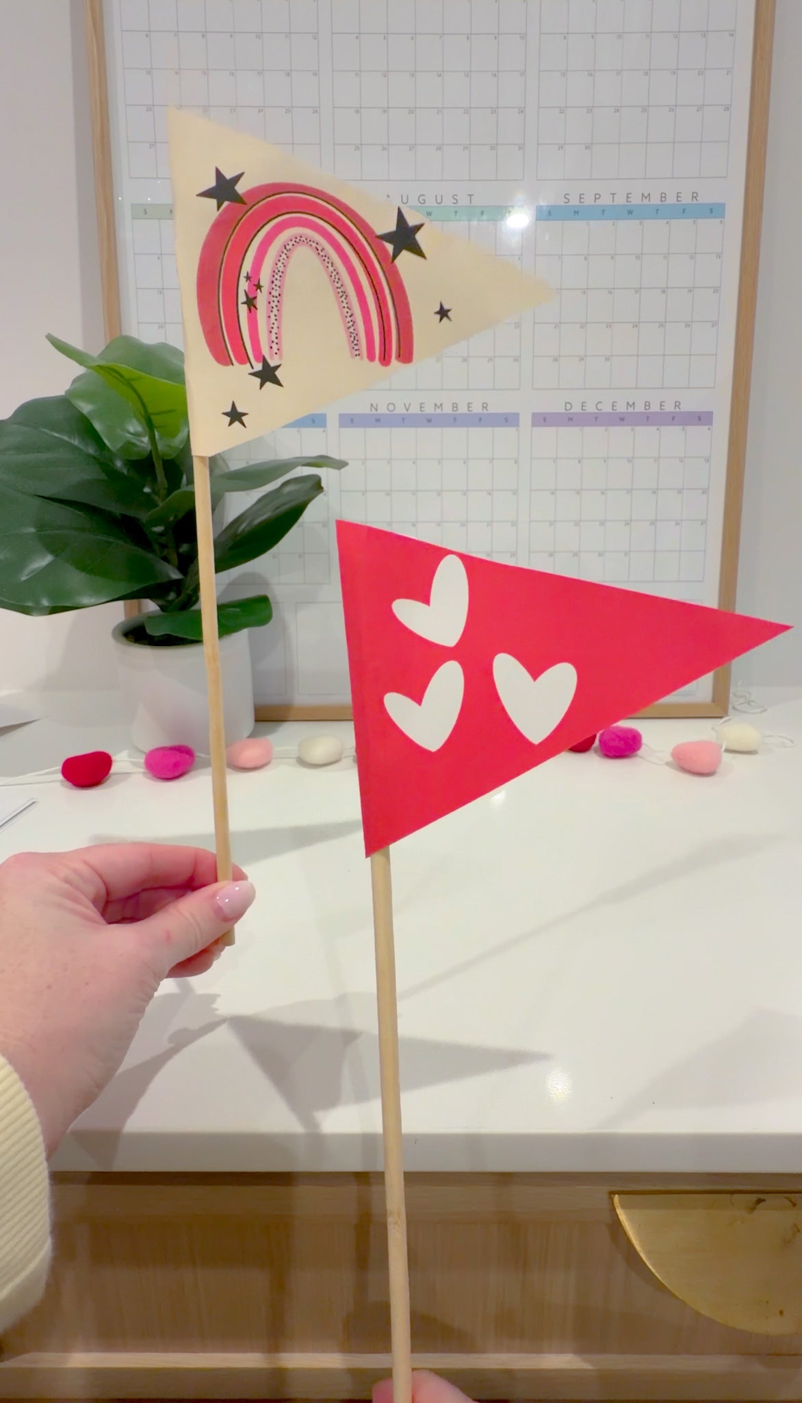 Valentine Basket Banner Flags