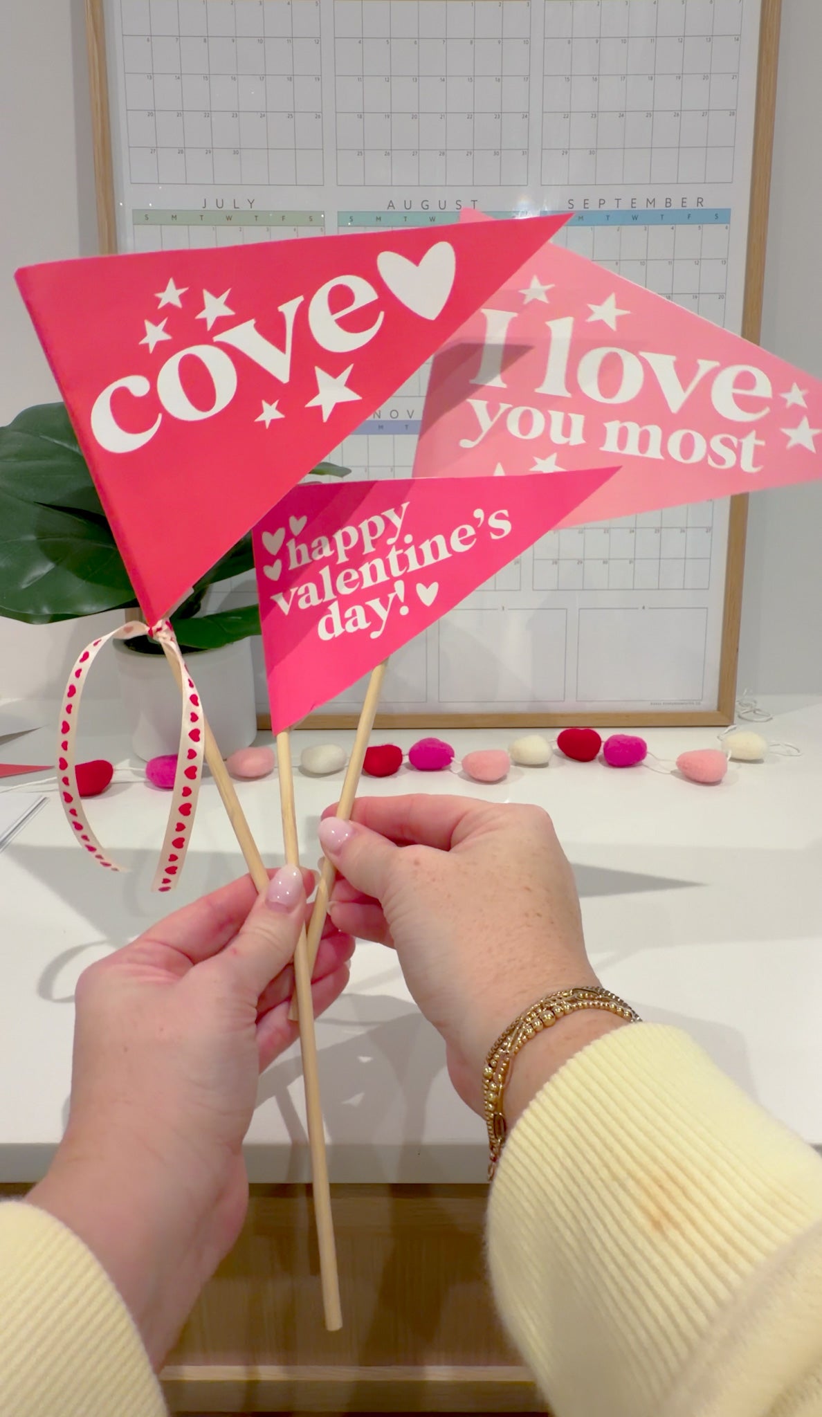 Valentine Basket Banner Flags